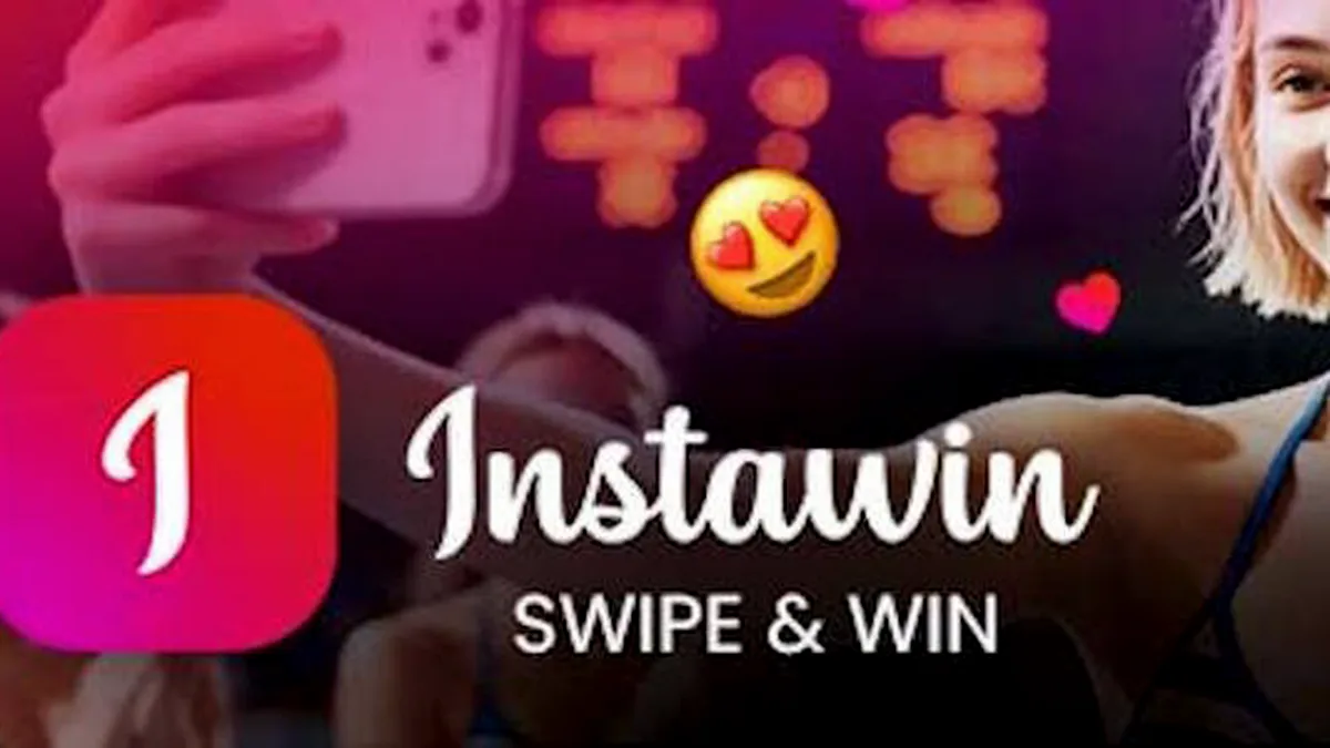 Interface do jogo Instawin com design de cartões postais